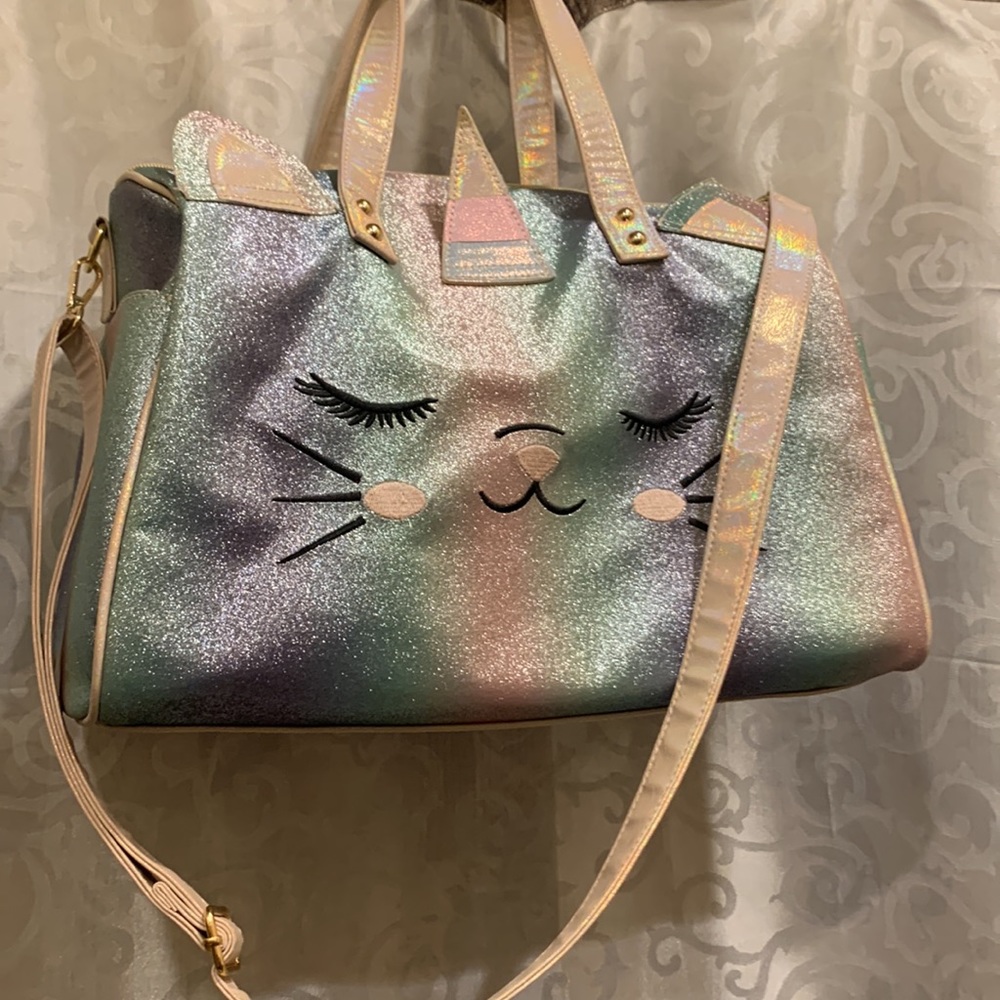 Under one sky glitter duffel girls bag